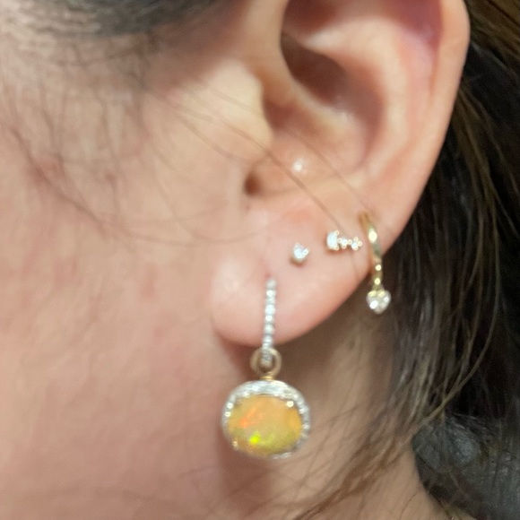14k opal diamond earings - Picture 4 of 4